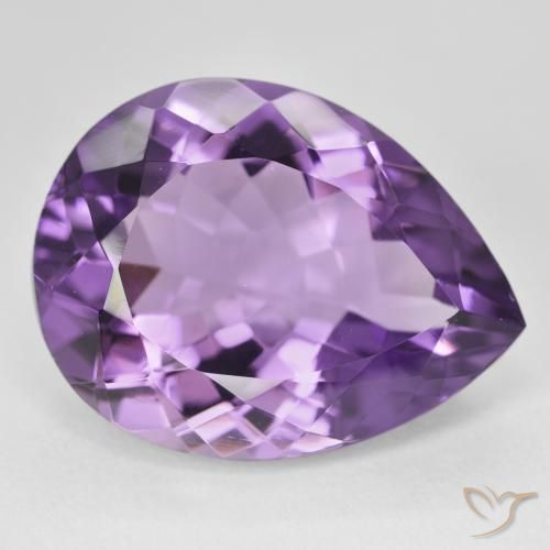 Amatista Medium Light Purplish-Violet natural de 18.07 ct, En forma de pera, VVS