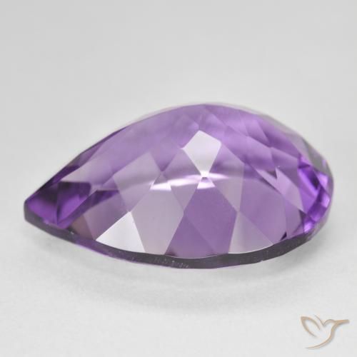 Amatista Medium Light Purplish-Violet natural de 18.07 ct, En forma de pera, VVS
