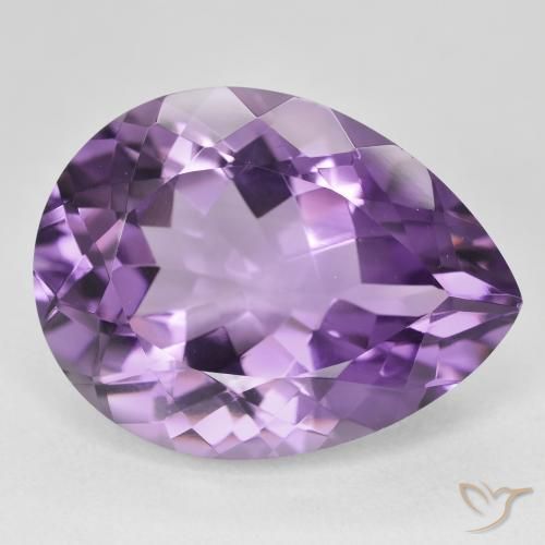 Amatista Medium Light Purplish-Violet natural de 18.17 ct, En forma de pera, VVS