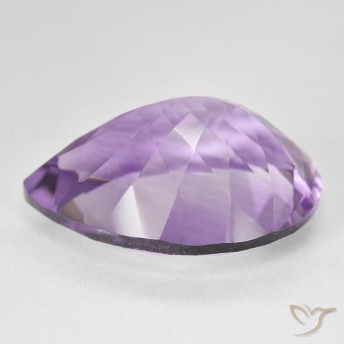 Amatista Medium Light Purplish-Violet natural de 18.17 ct, En forma de pera, VVS
