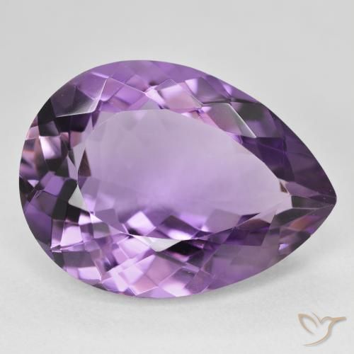 Amatista Medium Light Purplish-Violet natural de 17.29 ct, En forma de pera, VVS