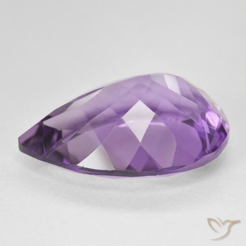Amatista Medium Light Purplish-Violet natural de 17.29 ct, En forma de pera, VVS