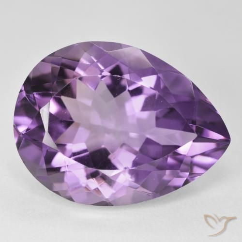 Amatista Rosado-violeta medio natural de 17.59 ct, En forma de pera, VVS