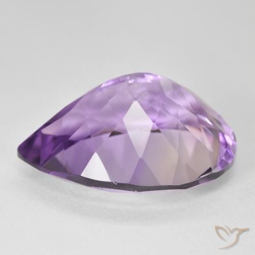 Amatista Rosado-violeta medio natural de 17.59 ct, En forma de pera, VVS