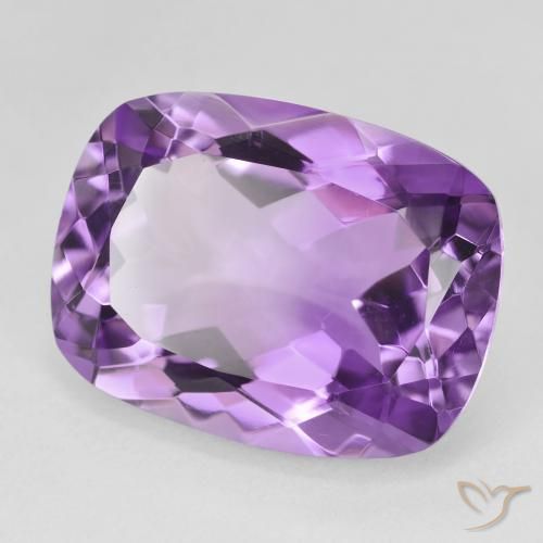 Amatista Violeta púrpura natural de 17.76 ct, Forma Cojín, VVS