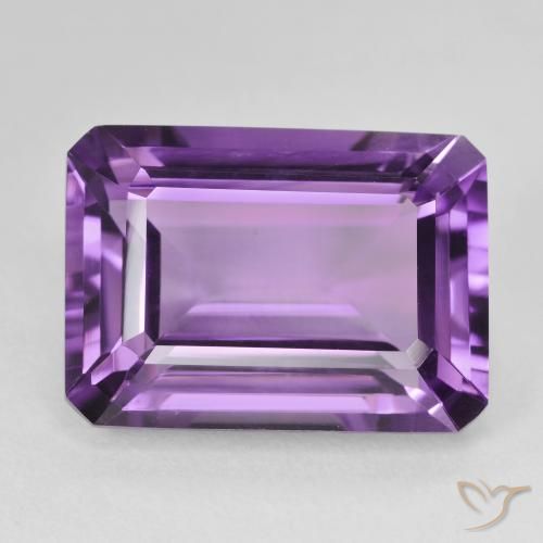 15.55ct Natural Violeta púrpura Amatista, corte esmeralda, VVS-VS