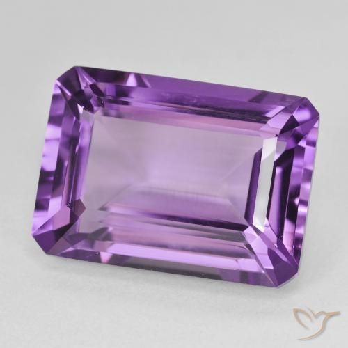 Amatista Violeta púrpura natural de 15.55 ct, Corte Octágono / Esmeralda, VVS-VS