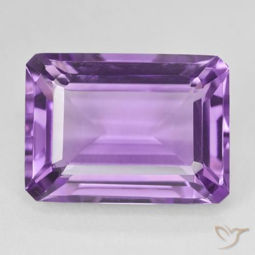 15.58ct Natural Violeta púrpura medio Amatista, corte esmeralda, VS