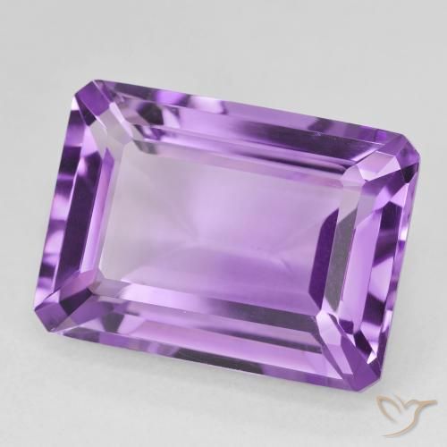 Amatista Violeta púrpura medio natural de 15.58 ct, Corte Octágono / Esmeralda, VS