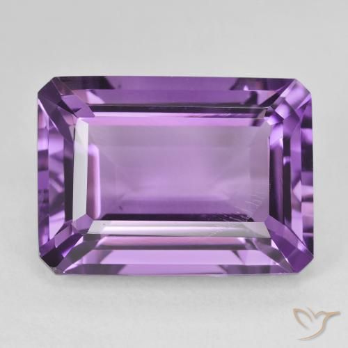 15.66ct Natural Violeta púrpura medio Amatista, corte esmeralda, VS