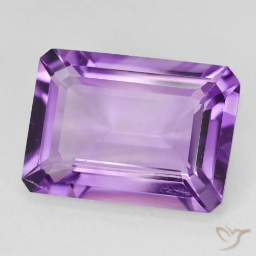 Amatista Violeta púrpura medio natural de 12.21 ct, Corte Octágono / Esmeralda, VVS-VS