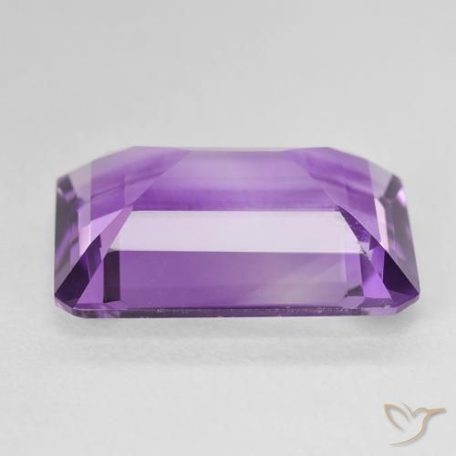 Amatista Violeta púrpura medio natural de 12.21 ct, Corte Octágono / Esmeralda, VVS-VS