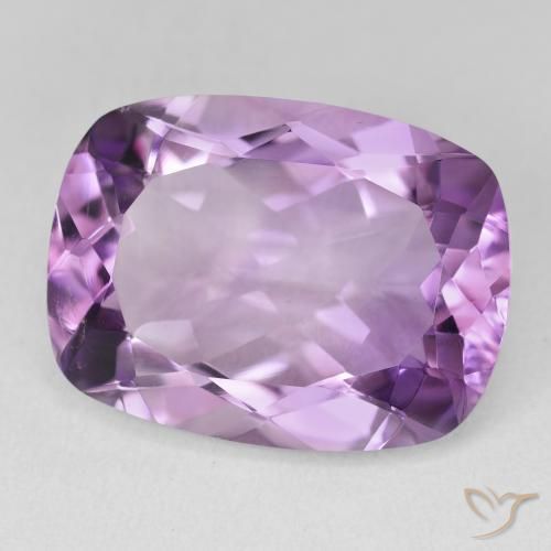 Amatista Violeta medio claro natural de 16.83 ct, Forma Cojín, VVS-VS