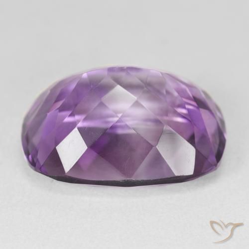 Amatista Violeta medio claro natural de 20.45 ct, Forma Cojín, VVS-VS
