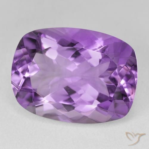Amatista Violeta vívido natural de 17.58 ct, Forma Cojín, VVS-VS
