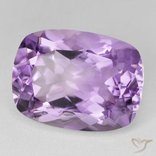 Amatista Violeta iris rosáceo natural de 18.53 ct, Forma Cojín, VVS-VS