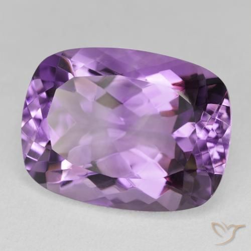 Amatista Violeta intenso natural de 19.31 ct, Forma Cojín, VVS-VS