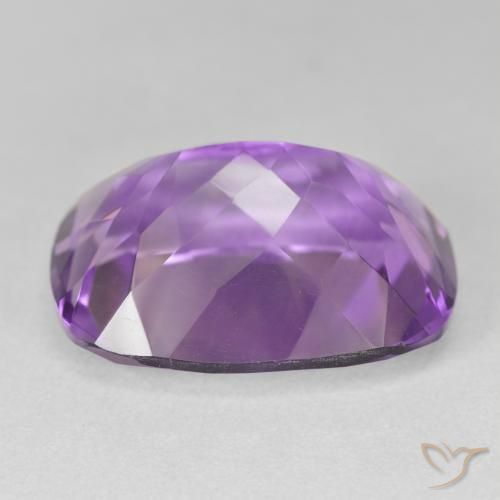 Amatista Violeta intenso natural de 19.31 ct, Forma Cojín, VVS-VS