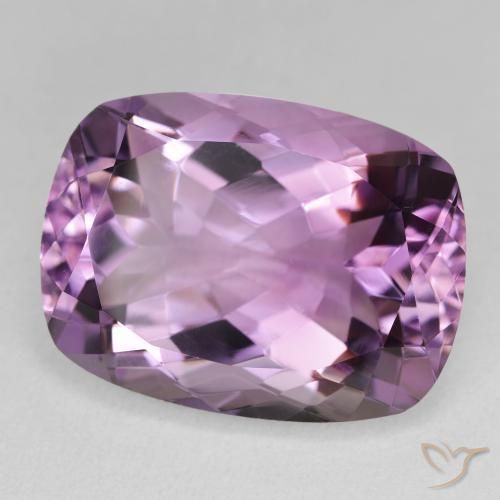 Amatista Violeta medio claro natural de 19.11 ct, Forma Cojín, VVS-VS