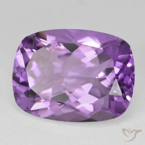 Amatista Medium Light-Violet natural de 18.40 ct, Forma Cojín, VVS-VS