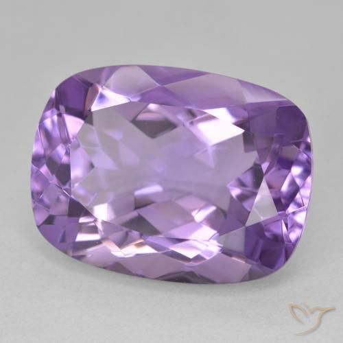 Amatista Violeta rosado natural de 19.39 ct, Forma Cojín, VVS