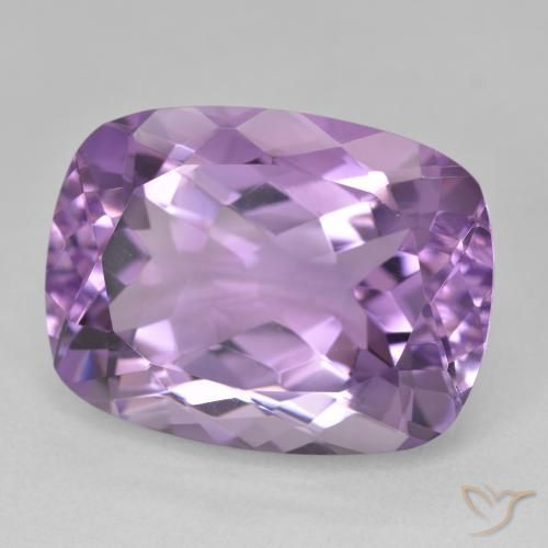 Amatista Violeta medio claro natural de 19.35 ct, Forma Cojín, VVS