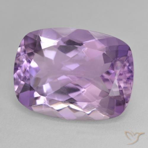 Amatista Violeta rosado medio natural de 18.93 ct, Forma Cojín, VVS
