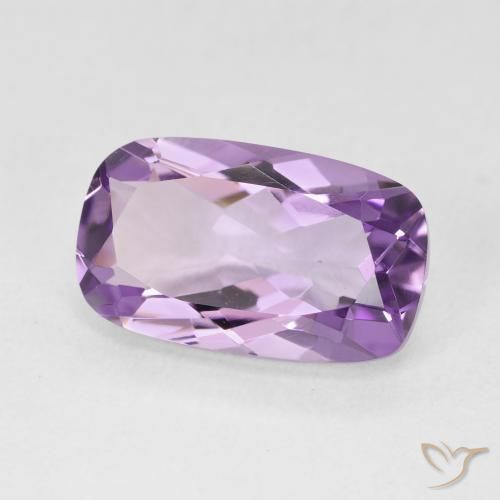 Amatista Violeta medio natural de 5.50 ct, Forma Cojín, VVS