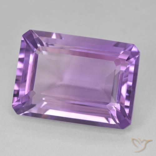 Amatista Violeta púrpura medio natural de 15.60 ct, Corte Octágono / Esmeralda, VVS