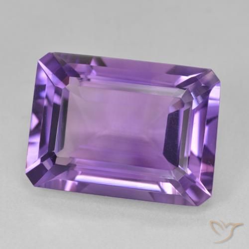Amatista Violeta medio natural de 14.14 ct, Corte Octágono / Esmeralda, VVS