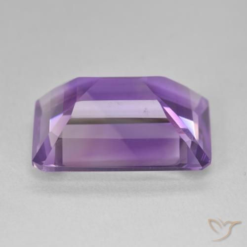 Amatista Violeta medio natural de 14.14 ct, Corte Octágono / Esmeralda, VVS