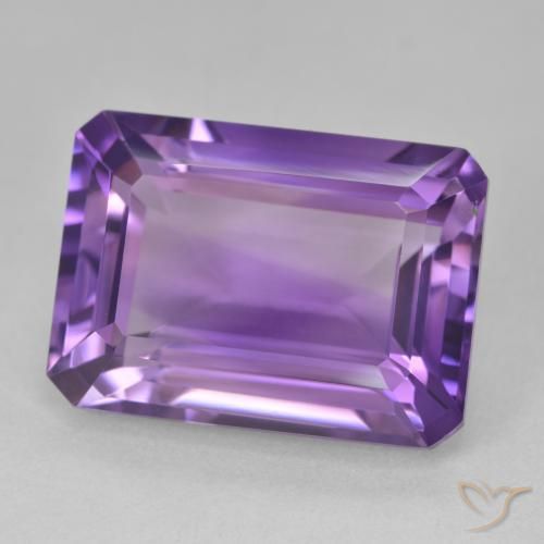 Amatista Violeta medio natural de 15.96 ct, Corte Octágono / Esmeralda, VVS