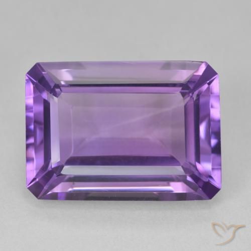15.03ct Natural Violeta púrpura intenso Amatista, corte esmeralda, VVS-VS