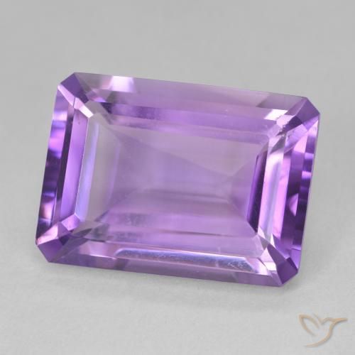 Amatista Violeta intenso natural de 13.48 ct, Corte Octágono / Esmeralda, VVS-VS