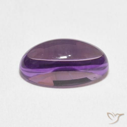 Amatista Violeta rosado medio natural de 3.71 ct, Ovalada, Transparente