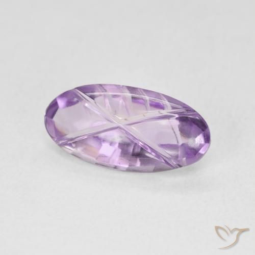 Amatista Violeta rosado medio natural de 1.86 ct, Ovalada, Transparente