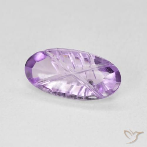 Amatista Violeta medio natural de 1.76 ct, Ovalada, Transparente