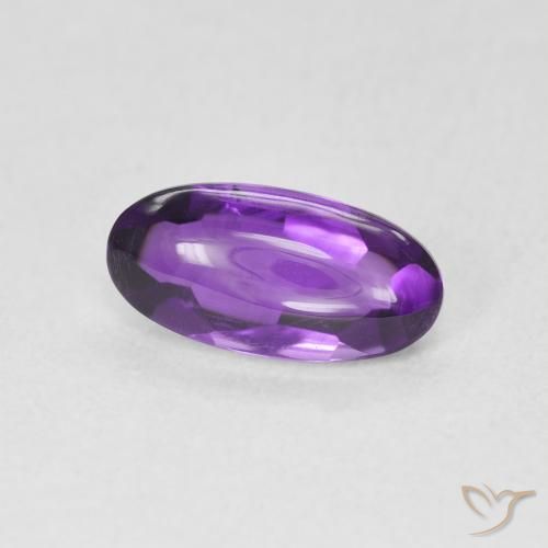 Amatista Medium Light-Violet natural de 1.27 ct, Ovalada, Transparente