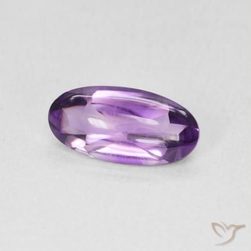 Amatista Violeta medio natural de 1.14 ct, Ovalada, Transparente