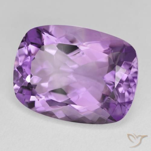 Amatista Violeta púrpura medio natural de 18.30 ct, Forma Cojín, VVS-VS