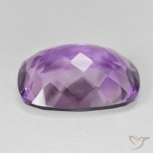 Amatista Violeta medio claro natural de 17.69 ct, Forma Cojín, VVS-VS