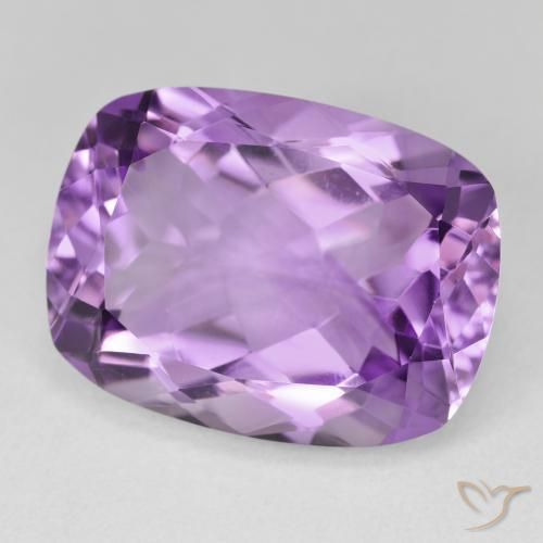 Amatista Violeta medio claro natural de 18.37 ct, Forma Cojín, VVS-VS