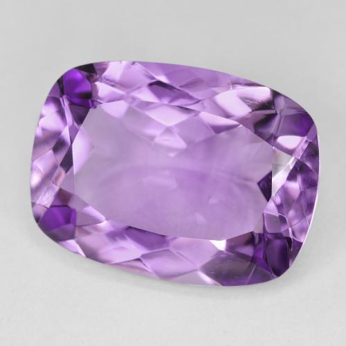 Amatista Medium Light Purplish-Violet natural de 15.62 ct, Forma Cojín, VVS-VS