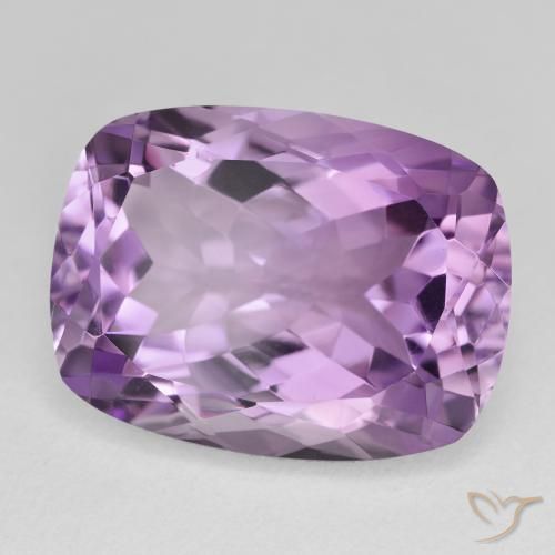 Amatista Violeta medio claro natural de 19.44 ct, Forma Cojín, VVS-VS