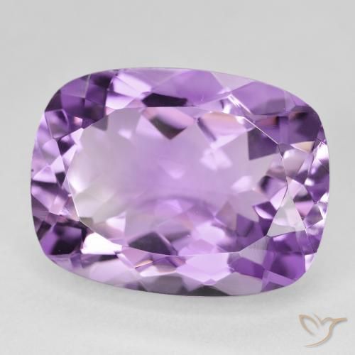Amatista Violeta rosado medio natural de 18.76 ct, Forma Cojín, VS
