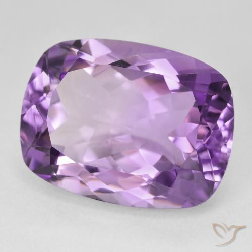 Amatista Violeta rosáceo oscuro natural de 19.70 ct, Forma Cojín, VVS