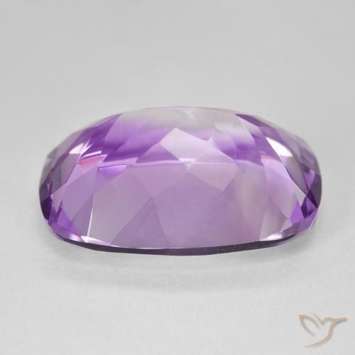 Amatista Violeta rosado medio natural de 17.03 ct, Forma Cojín, VVS
