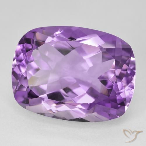 Amatista Violeta oscuro natural de 19.73 ct, Forma Cojín, VS