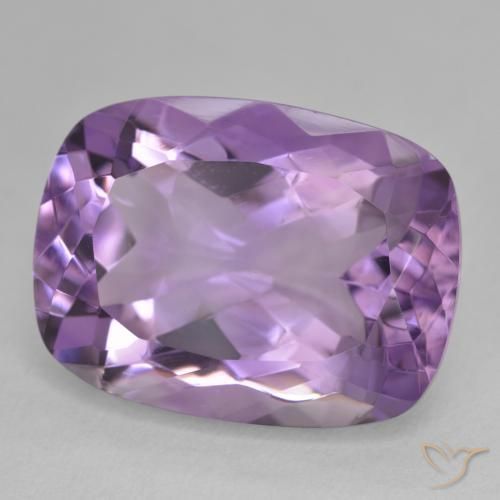 Amatista Violeta medio natural de 18.69 ct, Forma Cojín, VVS