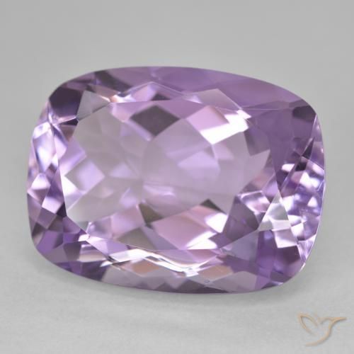 Amatista Violeta medio claro natural de 19.50 ct, Forma Cojín, VVS
